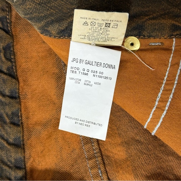 Vintage Jean Paul Gaultier Moss Camo Dead Stock Velvet Grunge Camo straight low - Picture 7 of 16